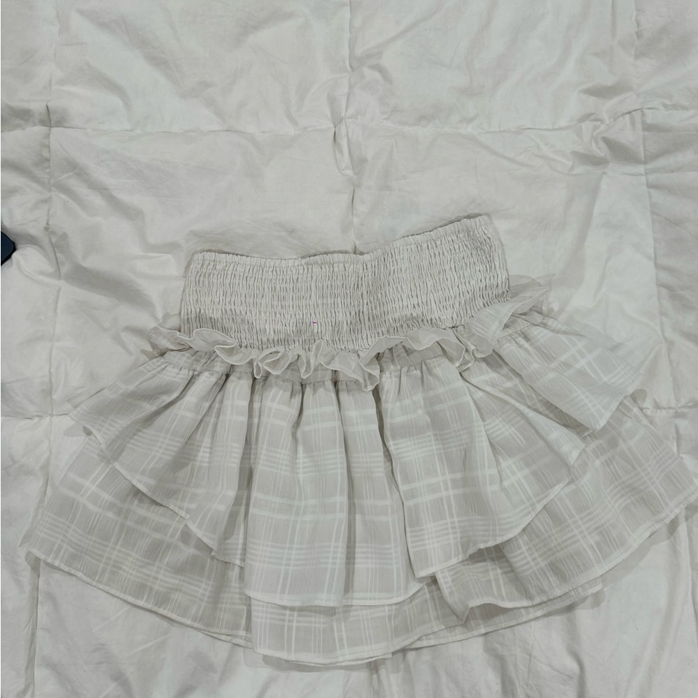 Chic White Plaid Mini Skirt
